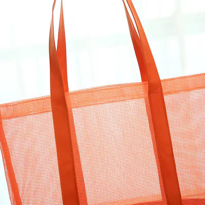 Polyester Hoofdmateriaal Custom Ultralight Grote Gepersonaliseerde Beach Mesh Tote Bag