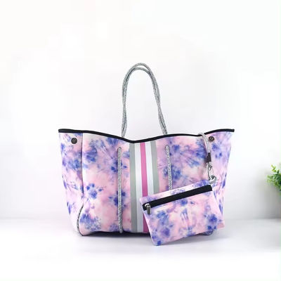 Gepersonaliseerd logo geaccepteerd Neoprene strandtas Tote Handtas voor vrouwen Perforated Design