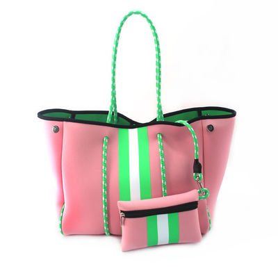 Gepersonaliseerd logo geaccepteerd Neoprene strandtas Tote Handtas voor vrouwen Perforated Design