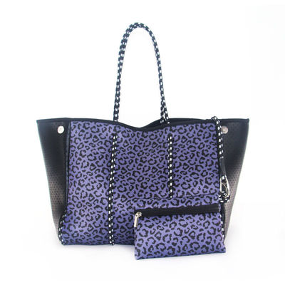 Gepersonaliseerd logo geaccepteerd Neoprene strandtas Tote Handtas voor vrouwen Perforated Design