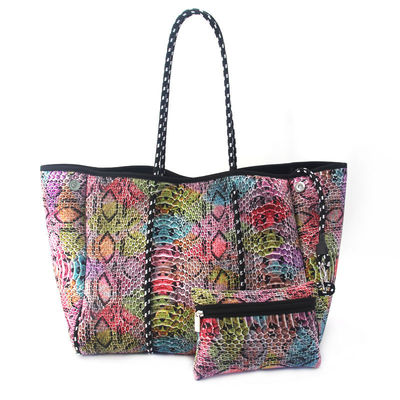 Gepersonaliseerd logo geaccepteerd Neoprene strandtas Tote Handtas voor vrouwen Perforated Design