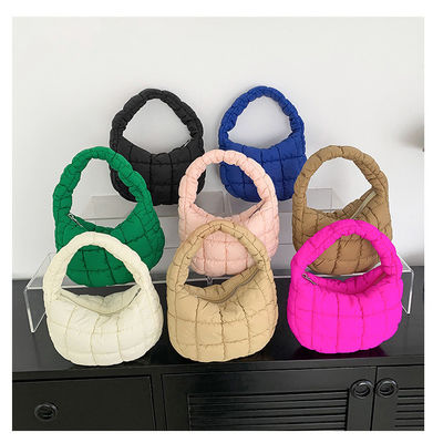 Gepersonaliseerde kleur handtas 2024 Trend Gattice Pattern Cotton Bag voor modieuze vrouwen