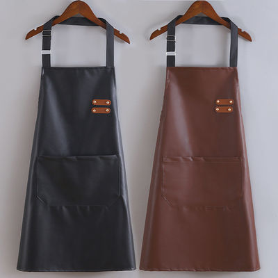 Custom Logo Waterdicht Lederen Long Bib Schort voor Keuken BBQ Bartenders Uniform Type