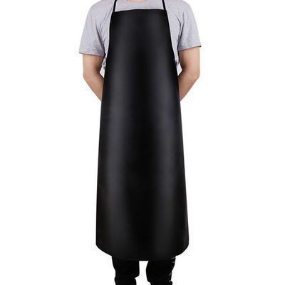 Custom Plain Long Bib PU Leer Kook Keuken Werk Schort met Acceptabele OEM / ODM