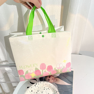 Niet-geweven tas met gebogen hoeken en aangepaste kleur Eco Shopping aangepast