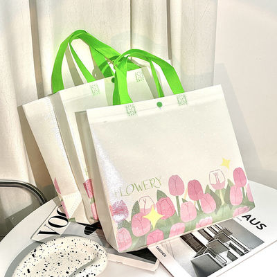 Niet-geweven tas met gebogen hoeken en aangepaste kleur Eco Shopping aangepast