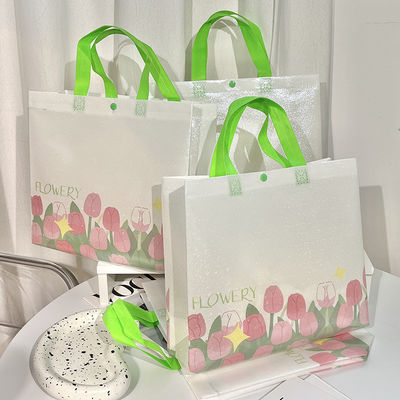 Niet-geweven tas met gebogen hoeken en aangepaste kleur Eco Shopping aangepast