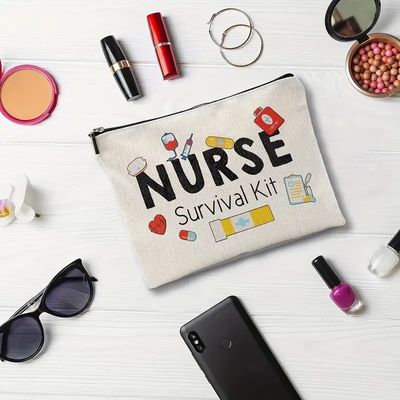 Custom Logo Printed Storage Bag Toiletry Travel Make-up Bag Herbruikbaar Canvas Jute Cotton Cosmetic Bag