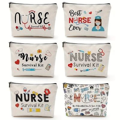 Custom Logo Printed Storage Bag Toiletry Travel Make-up Bag Herbruikbaar Canvas Jute Cotton Cosmetic Bag