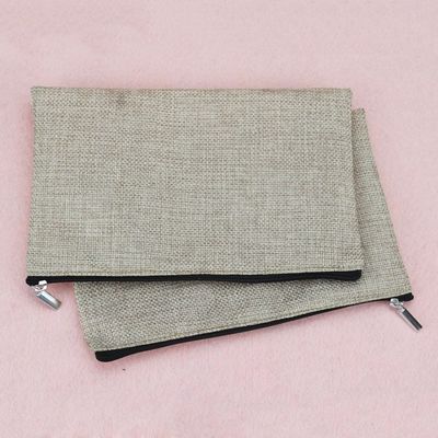 Custom Logo Printed Storage Bag Toiletry Travel Make-up Bag Herbruikbaar Canvas Jute Cotton Cosmetic Bag