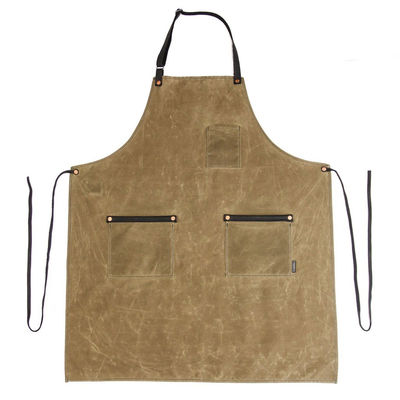 Gepersonaliseerde kleur zwaar werk waterdicht gewassen doek winkel werk schort met gereedschap zakken