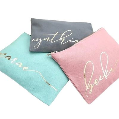 Custom Logo Printed Canvas Zipper Make-up Bag met milieuvriendelijk en duurzaam materiaal