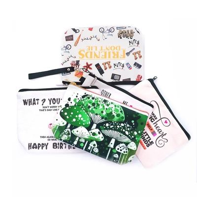 Custom Logo Printed Canvas Zipper Make-up Bag met milieuvriendelijk en duurzaam materiaal