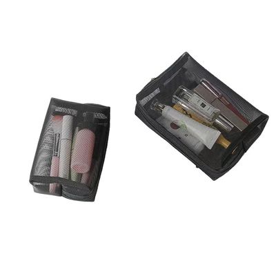 Black Mesh Bags Custom Duurzame make-up en reisopslagzakken met Mesh Zipper Pouch