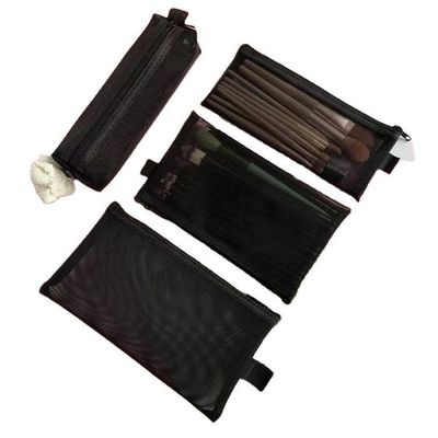 Black Mesh Bags Custom Duurzame make-up en reisopslagzakken met Mesh Zipper Pouch
