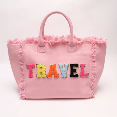 Nieuwste modieuze Keymay Tassel Fringe Grote Canvas Tote Bag met twee handgrepen/banden
