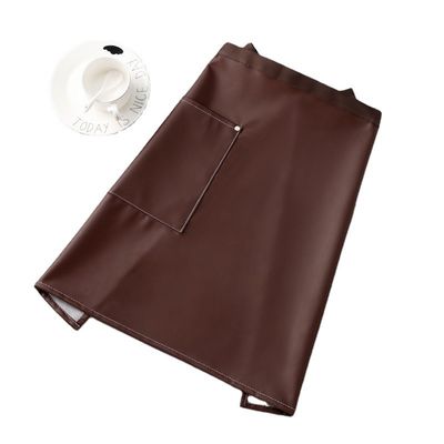 Custom Logo Printed Waxed PU Leather Halve Schort voor Barista's Servers en Barkeepers