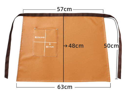 Custom Logo Printed Waxed PU Leather Halve Schort voor Barista's Servers en Barkeepers