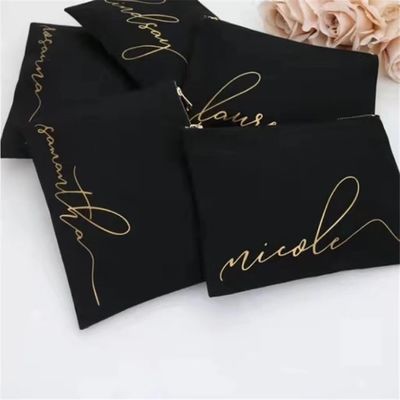Op maat gemaakt bruidsmeisje cadeautjes Blank Canvas Make-up Tassen met Zipper sluiting Gepersonaliseerd