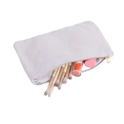 Op maat gemaakt bruidsmeisje cadeautjes Blank Canvas Make-up Tassen met Zipper sluiting Gepersonaliseerd