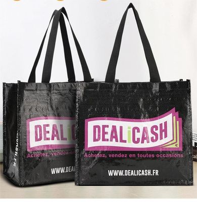 Custom Size Fashion Tote Bag met multi-color logo gedrukt gelamineerd PP geweven materiaal