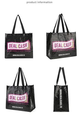 Custom Size Fashion Tote Bag met multi-color logo gedrukt gelamineerd PP geweven materiaal