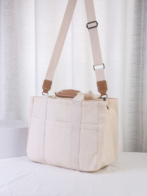 Aanvaardbaar OEM/ODM Aanpasbaar logo Grote duurzame katoenen doek Shopper Tote Bag