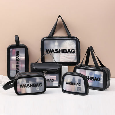 Zipper sluiting Custom pouch schoonheid make-up tas met geprinte logo en reis cosmetische tas