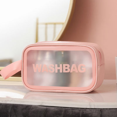 Zipper sluiting Custom pouch schoonheid make-up tas met geprinte logo en reis cosmetische tas