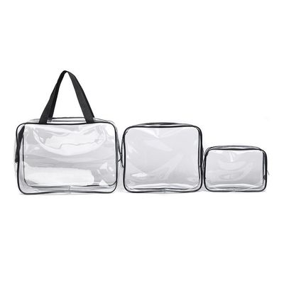 3-pc kristalhelder cosmetische tas voor reizen en toilettoestellen OEM/ODM aanvaardbaar