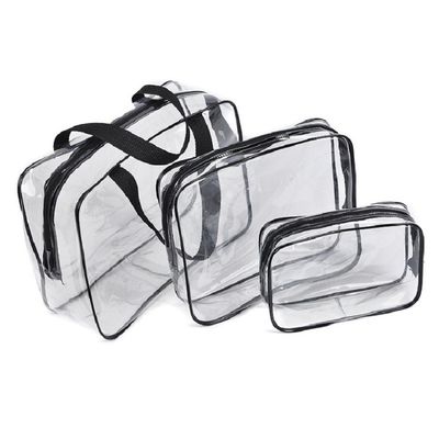 3-pc kristalhelder cosmetische tas voor reizen en toilettoestellen OEM/ODM aanvaardbaar