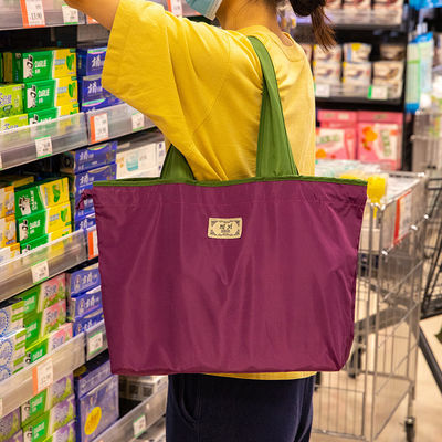 2024 Custom Logo Opvouwbaar Nylon Casual Tote Bag voor Polyester Grocery Shopping Bag