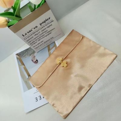 Stijlvolle satine envelop tas voor Custom Logo Flip stof zak pruik ondergoed sjaal verpakking