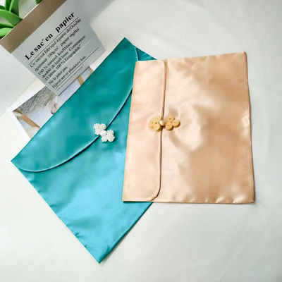 Stijlvolle satine envelop tas voor Custom Logo Flip stof zak pruik ondergoed sjaal verpakking