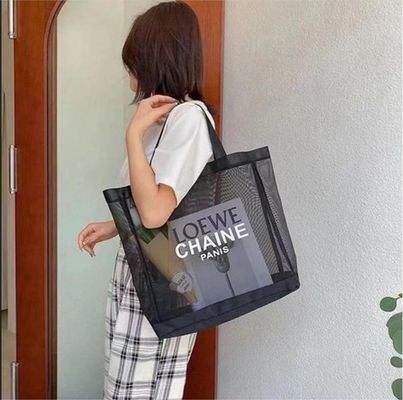 Custom Logo Tote Bag Grote markt Kruideniersware Gift Beach Net Nylon Mesh Shopping