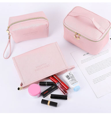 Briefpatroon Fluweel Cosmetische Tas Set van 3 voor Vrouwen Reis Beauty Zipper Organisator