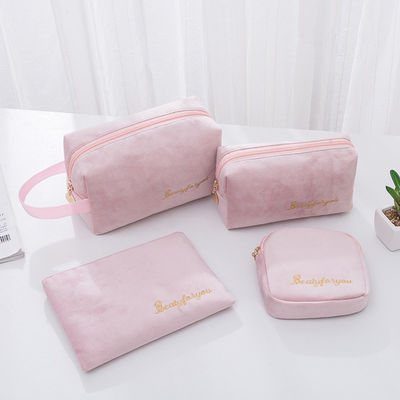 Gepersonaliseerd logo Custom make-up tas Cases Pouch Set Private Label Fluwelen Cosmetische Tas