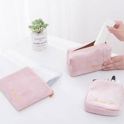 Gepersonaliseerd logo Custom make-up tas Cases Pouch Set Private Label Fluwelen Cosmetische Tas