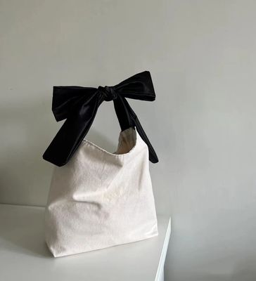 Gepersonaliseerde kleur Koreaanse stijl Bow Hobo Casual schattig meisje tiener dames winkeltas