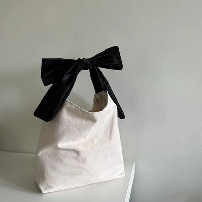 Gepersonaliseerde kleur Koreaanse stijl Bow Hobo Casual schattig meisje tiener dames winkeltas
