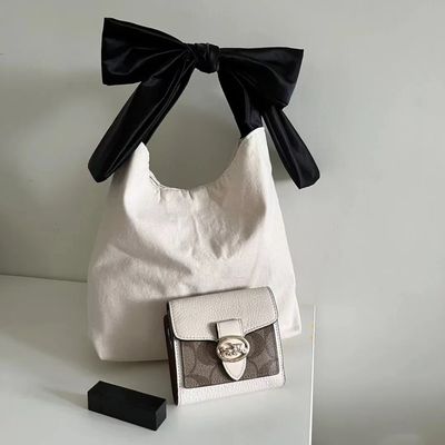 Gepersonaliseerde kleur Koreaanse stijl Bow Hobo Casual schattig meisje tiener dames winkeltas