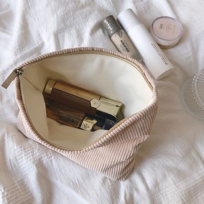 Nieuwste modieuze corduroy make-up rits zak toiletzak Nieuwste ontwerp 2021