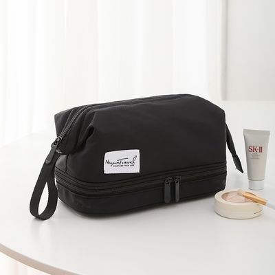 Custom Logo Printed Eco Friendly Vanity Case Velvet Zipper Pouch voor make-up cosmetica
