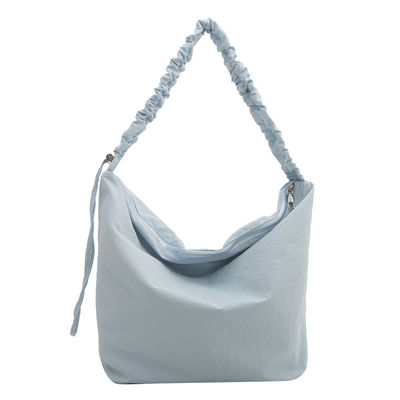 Grote capaciteit Nylon kruislichaam Pleated trekstreng schoudertas voor vrouwen winkeltassen