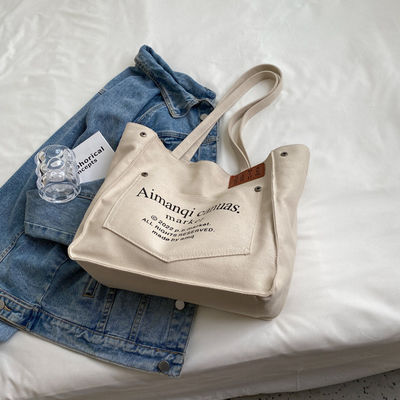 Single Handle Luxe Vrouwen Tote Handtas Mode Canvas Bag in aangepaste kleuren