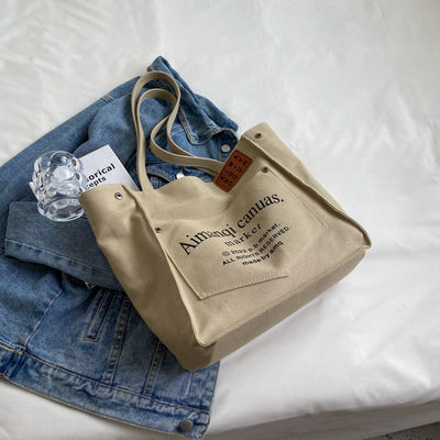 Single Handle Luxe Vrouwen Tote Handtas Mode Canvas Bag in aangepaste kleuren