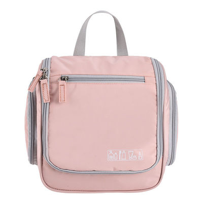 Zipper sluiting Op maat gemaakte reiscosmetica tas met hangend ontwerp en zak inbegrepen