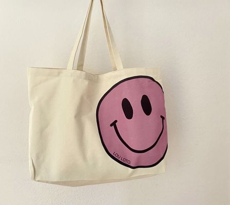 Grote katoenen doek Tote zakken met zak en rits in struisvogel patroon met materiaal