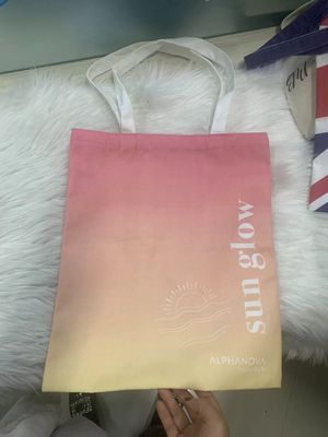 Grote katoenen doek Tote zakken met zak en rits in struisvogel patroon met materiaal