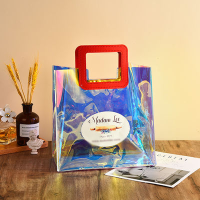Reis- en uitgaande laser-holografische iriserende pvc-schouderstrandtas voor aangepast logo